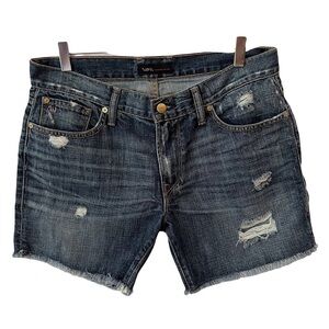 Work Custom Jeans Frayed Hem Distressed Jean Shorts Size 30